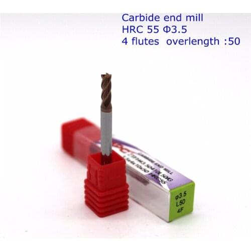 3.5*4*50 of 4 flutes flat end mills HRC55 mill cutter carbide end mill CNC machine tool