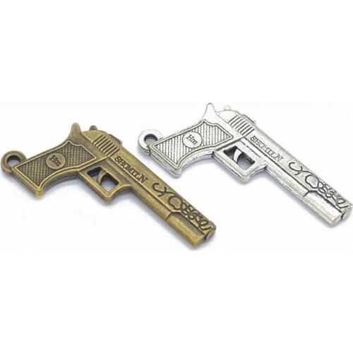 5pcs Fashion vintage gifts pistol 2 alloy charms lot DIY making bracelet necklace jewelry accessories charms for jewelry making