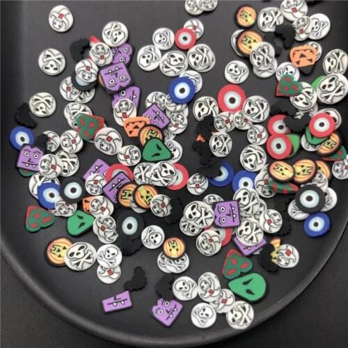 60g Halloween Mix Item Polymerclay,Soft Clay Sprinkles For Kids Diy/Scrapbook Decoration/Craft Filler/Craft Diy Making/Nail Arts
