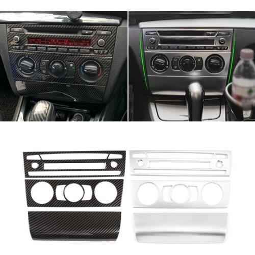 For BMW 1 Series E81 2007 2008 2009 2010 2011 Car Carbon Texture Center Control Air Outlet Volume Adjuster Frame Cover Trim
