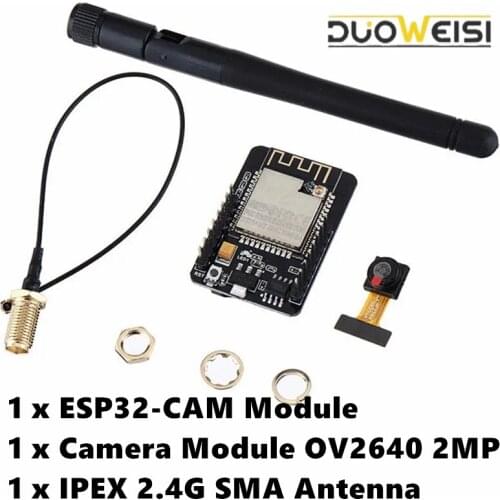 ESP32-CAM ESP32 CAM WiFi Bluetooth Camera Module Development Board OV2640 2MP TF Card Slot IPEX 2.4G SMA Antenna for Arduino