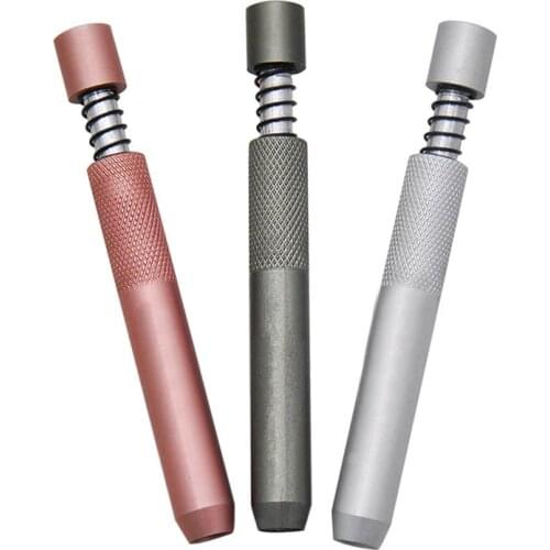 Honeypuff Metal Pipe One Hitter Bat 78MM Aluminum Spring Smoking Pipe Cigarette Dugout Pipes Tobacco Herb Accessories