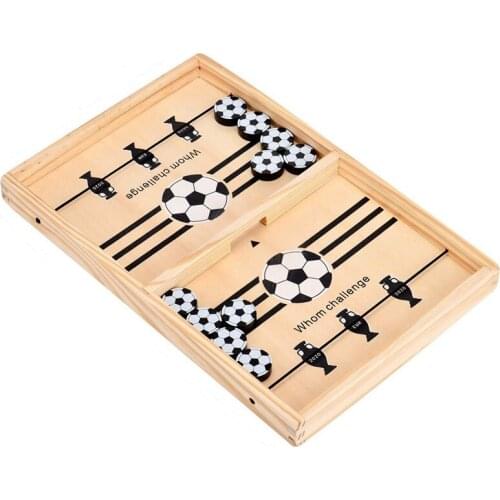 Fast Sling Puck Game 1 Checkerboard and 10 Chess Pieces Set Upgrades Wooden Hockey Table Parent-Child Interactive Games