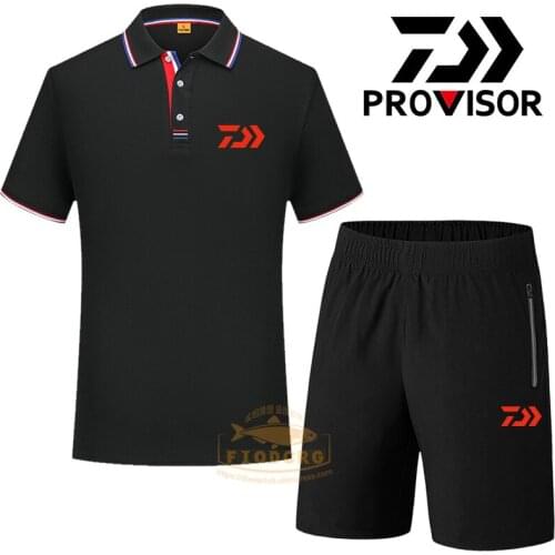Summer DAWA Fishing Suit Outdoor Fishing Lapel POLO T-shirt DAIWAFishing Short-sleeved T-shirt Fishing T-shirt Fishing Shorts