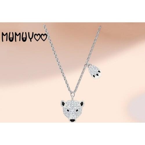 High quality new fashion charm white gold cute polar bear bear paw pendant women necklace women jewelry