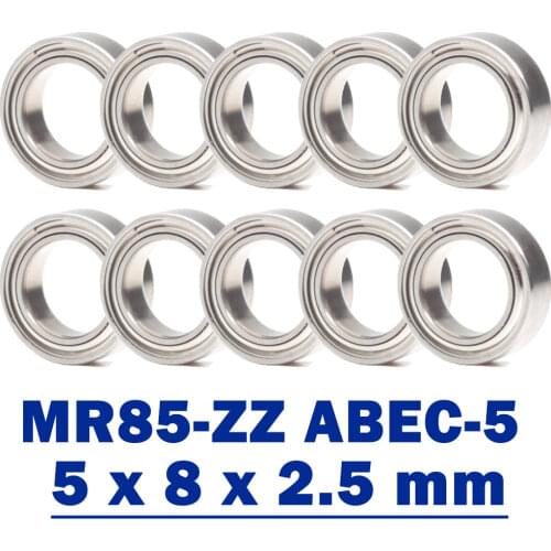 MR85ZZ Bearing ABEC-5 (10PCS) 5X8X2.5 mm Miniature MR85 - ZZ Z Ball Bearings L-850ZZ For Axial SCX10 II