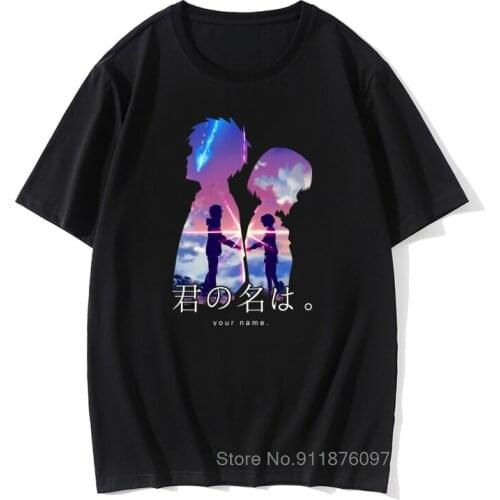 Round Collar Men Tops T Shirt for Men Your Name Japanese Manga Men 3D Tshirts Kimi No Na Wa Anime Novelty Tees Camisas