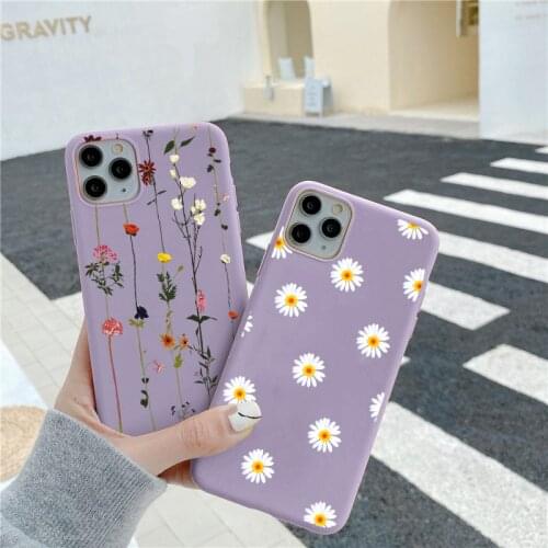 Soft TPU Case For iPhone 12 Pro Max Mini X XS Max 7 8 6 S Plus 5 SE 2020 Cute Cartoon Daisy Funda For iPhone 11 Pro Max Bag Case