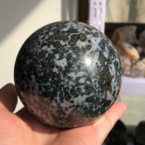 Natural Gabbro Jasper Quartz Sphere Crystal Ball Healing Massage Stones Decor