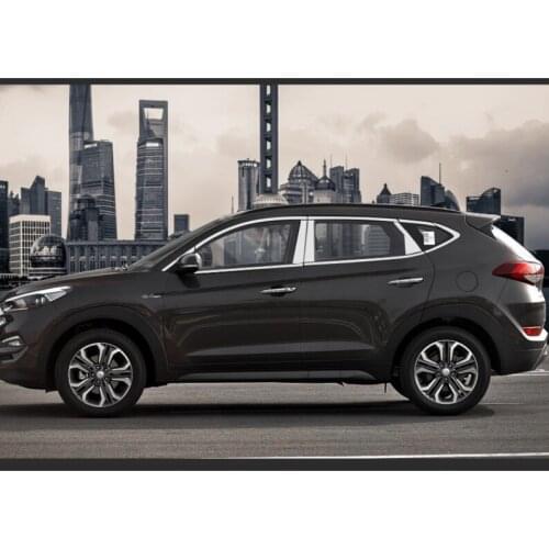 Stainless steel car window trims for hyundai tucson 2016 2017 2018 3rd generation