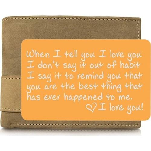 New Year Love Note Boyfriend Gifts Engraved Wallet Cards Inserts Anniversary Gifts Party Favors Christmas Gifts For Husband Men