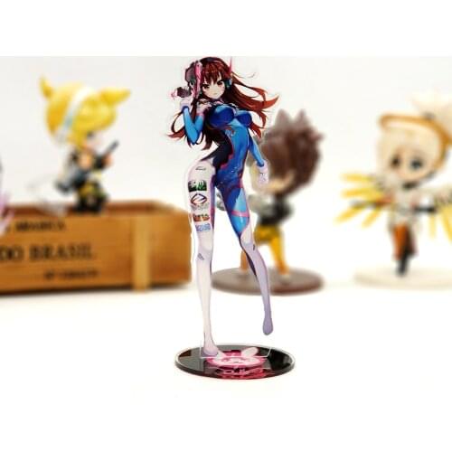 Love Thank You OW watch DVA D.Va acrylic stand figure model plate holder cake topper anime OVER LOVELY SEXY PLAY TO WIN RABBIT