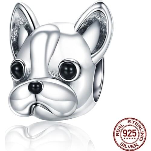 Fit original 3MM bracelet charm cute dog pendant DIY woman jewelry genuine 925 sterling silver beads making
