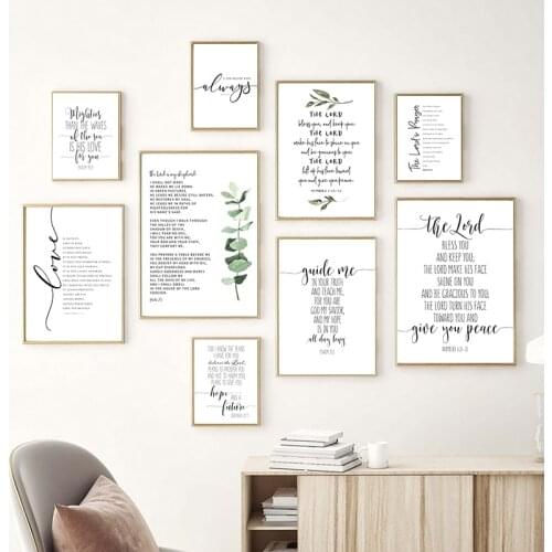 Bible Verse Quote Poster Prints The Lord Bless You and Keep You Christian Home Decor Scripture Wall Art Canvas Painting Picture