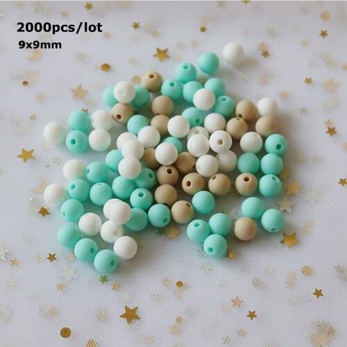 2000Pcs/lot Perle Silicone 9mm Beads Mordedor Silicona Loose Beads Baby Toy Food Grade DIY Teething Necklace Bead Baby Product
