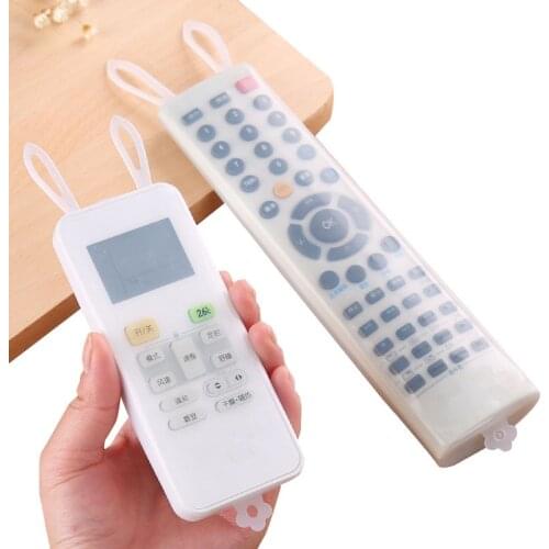 Cute Cartoon Rabbit Ears Silica Gel Waterproof Bag TV Air Conditioning Remote Control Protective Sleeve Transparent Dust Guard