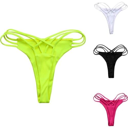 New Women G-String Panties Lingerie Thin Strap Hollow Soft Briefs Low Waist Thong Breathable Female Bikini Underwear Fashion