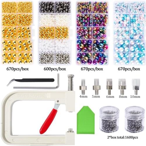 Pearl Rivet Buttons Handmade Tools /Pearl Machine And Hand Press Bead Machine Tool pearls For Clothing And Needlework Decoration