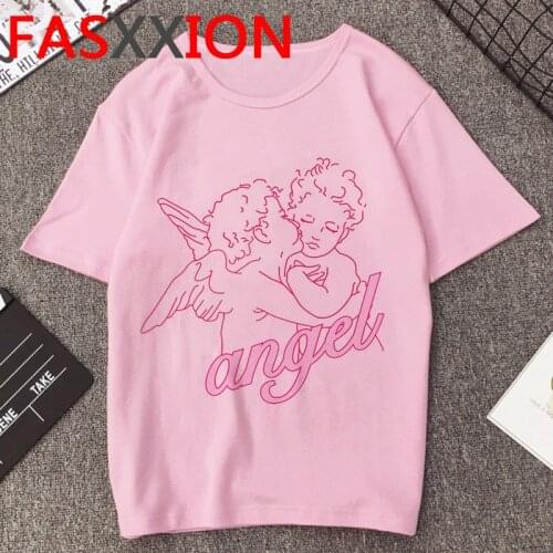 New Vintage Angel T Shirt Women Summer Top T-shirt Kawaii Graphic Tshirts Plus Size Grunge Unisex Oversized T-shirt Female