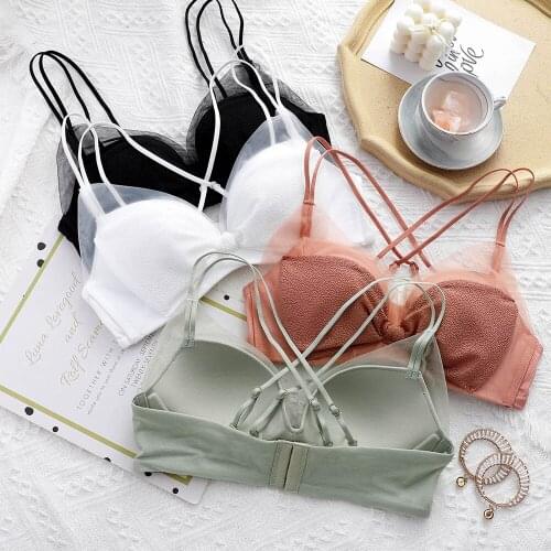 Womens Underwear Lingerie Ladiess Bra For Sex Push Up Wirefree Padded Brassiere Supper Cozy Chiffon Bralette