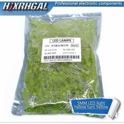 1000pcs Yellow clight-emitting diodes Yellow turn Yellow 5mm led new and original hjxrhgal