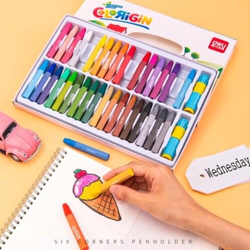 12/18/24/36 Childrens Oil Pastel Brush Soft Pastel Painting Drawing Pen School Stationery Art Supplies Soft Crayon Set