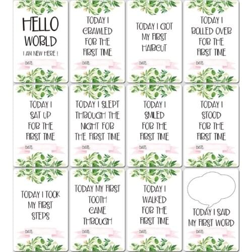 12 Sheet Milestone Photo Sharing Cards Gift Set Baby Age Cards - Baby Milestone Cards, Baby Photo Cards - Newborn Photo