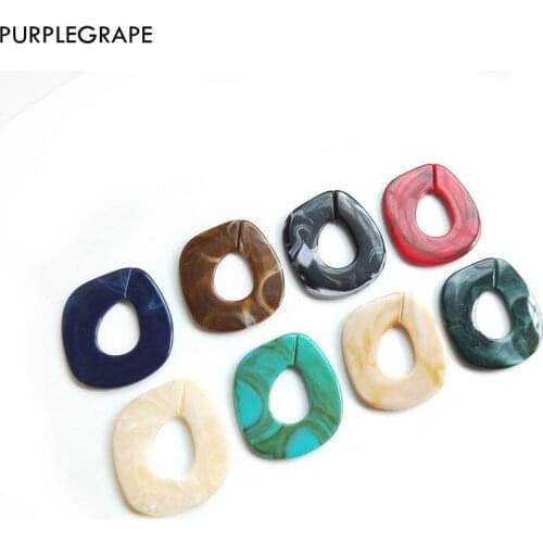 Resin DIY Earrings Jewelry Handmade Accessories Opening Irregular Marble Pattern Minimalist Retro Japanese and Korean 6 Piece