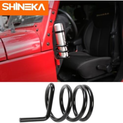 SHINEKA Car Side Door Metal Water Cup Holder Door Stand Drinks Holder For Jeep Wrangler JL JK 2007-2018 Car Styling Accessories
