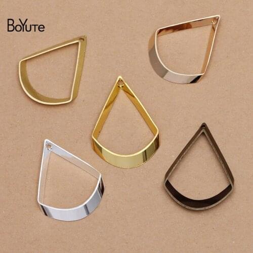 BoYuTe (100 Pieces/Lot) 21*27MM Metal Brass Water Drop Shaped Tube Charms Diy Handmade Jewelry Accessories