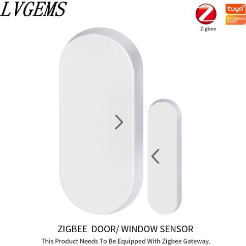 Tuya Zigbee Smart Window Door Sensor Door Open / Closed Detectors Smart Home Security Alarm Sensor support Alexa Google Home