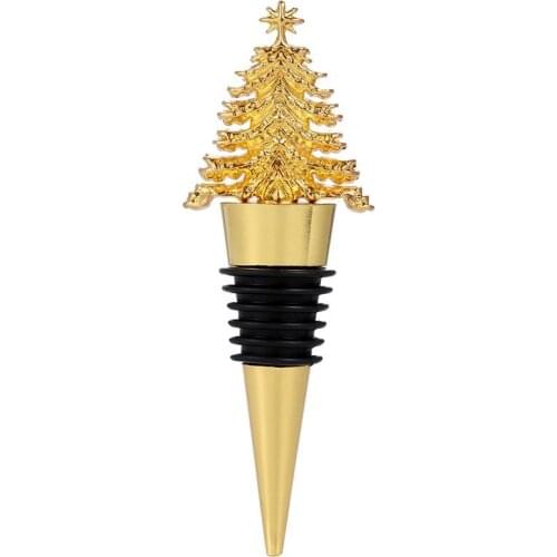Decorate Christmas Golden Christmas Tree Wine Stopper Party Party Creative Wine Bottle Stopper Party Kitchen Bar Accessories