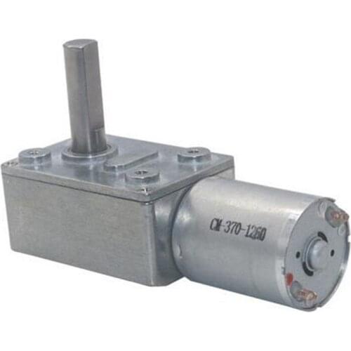 DC 6V 12V 24V Worm Gear Motor 6-210RPM High Torque Electric Motor 370 Metal Gear Reducer Reduction Motor Worm Gear Box