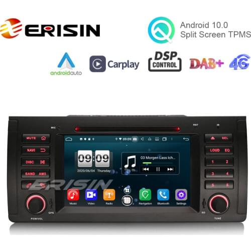 Erisin ES8753B 7" PX5 DSP Android 10.0 Car DVD CarPlay & Auto GPS 4G DAB+ for BMW 5 Series E39 E53 X5 M5