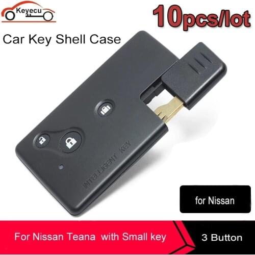 KEYECU 10 Pcs/lot New Replacement Smart Remote Key Shell Case Fob 3 Buttons for Nissan Teana (Old Model) with Small key