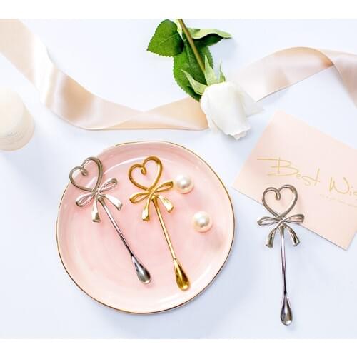 Butterfly Heart Shap Coffee Spoon Tea Dessert Spoon Hanging Teaspoon Glod Silver Spoon Stainless Steel Stir Flatware Dinnerware