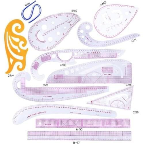 Multi-functional Patchwork Ruler Clothing Proofing Seam Quilt Sewing Cuff Grading Curve Cutting Ruler DIY Sample Patchwork-Ruler