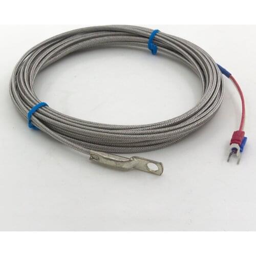 FTARR02 K E type 5m metal screening cable 6mm diameter hole ring head thermocouple temperature sensor