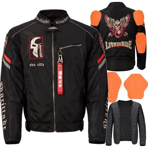 Motorcycle motorcycle clothes summer womens XS size breathable mesh thin mens Retro riding fall proof clothes windproof and wa