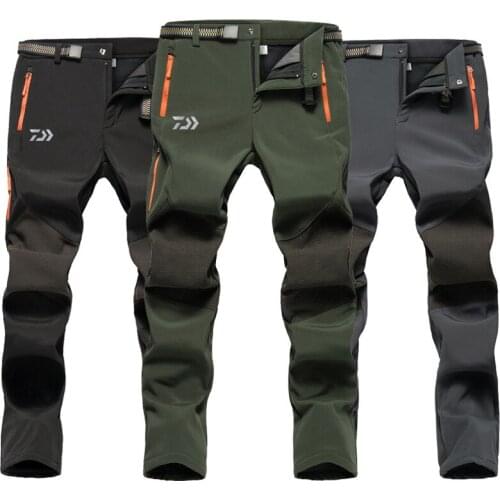 2020 Daiwa Men Fleece Pants Waterproof Warm Windproof Pant Outdoor Fishing Camping Hiking Skiing Fishing Trousers Clothes