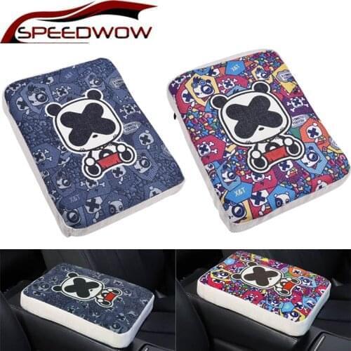 SPEEDWOW Cotton Car Armrest Pad Covers Universal Auto Console Armrest Pad Cushion Cover Dustproof Hand Height Supports Accessory
