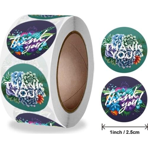 50-500pcs 1inches Round Thank You Label Stickers Paper New Year Packaging Wedding Party Decor Handmade Stationery Stickers