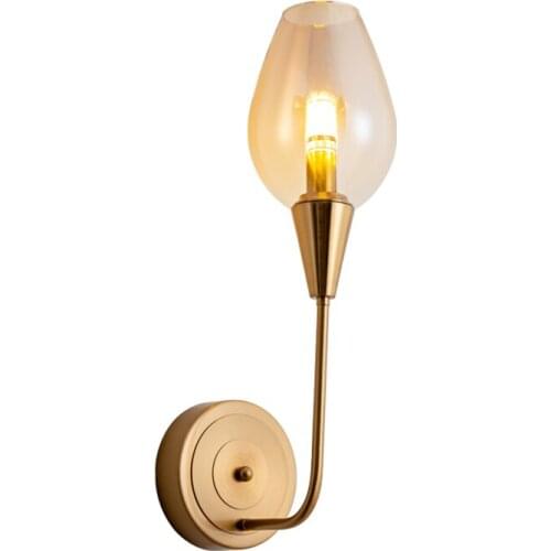Nordic Bedroom Bedside Wall Lamps Modern Luxury Glass Lampshade Lighting Living Room Aisle Background Wall Hotel Corridor Lights