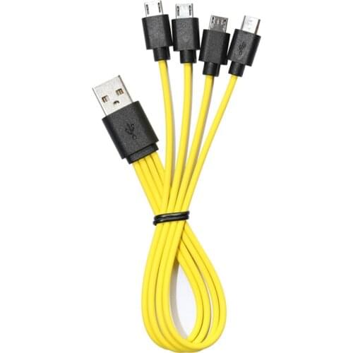 New Fast Charging USB 2.0 To Micro USB 1 To 4 Micro USB Charge Cable 5V 2A Mobile Phone Power Bank Aa Aaa Battery Charge Cord