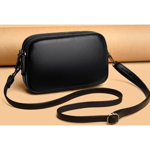 New Genuine Leather Crossbody Bag For Women 2021 Small Fashion Cowhide Shoulder Bags Designer Messenger Purse Travel Handbags