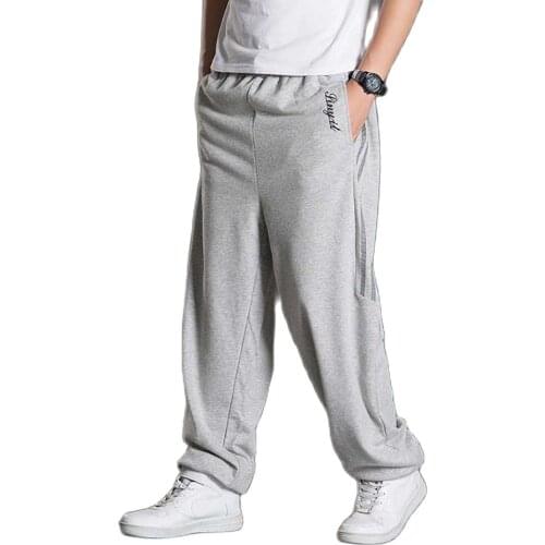 New Fashion Joggers Men Casual Sweatpants Loose Baggy Trousers Streetwear Hiphop Cotton Fabric Track Pants Plus Size Clothing