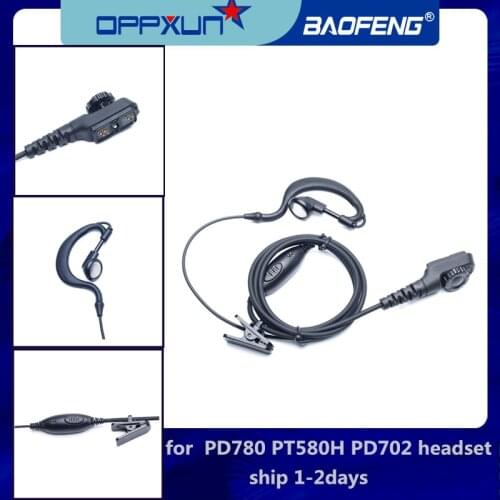 OPPXUN G-Shape Ear Hook Earpiece Headset Microphone for Hytera Walkie Talkie HYT PD780 PT580H PD702 Portable Radio Headphone
