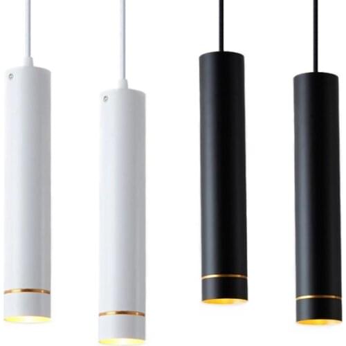 Nordic Dimmable LED Cob Pendant Lights Long Tube Lamps Kitchen Dining Shop Bar Decoration Cord Lamp Background Lights AC220V 7W