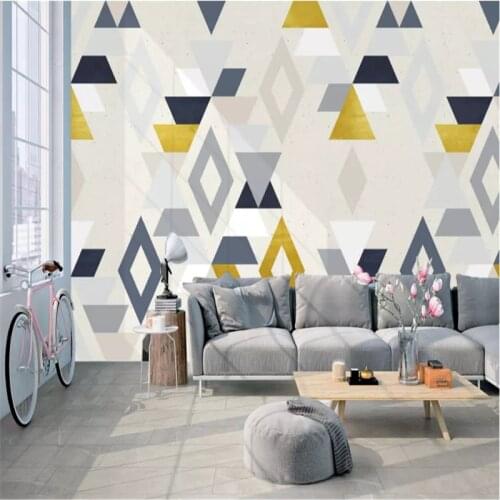 Custom Wall Paper 3D Nordic Abstract Geometric Triangle Mural Wallpapers for Livingroom Bedroom Wall Murals 3D Home Improvement