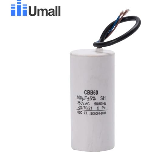 CBB60 250V 100uf running motor start capacitor for electric washing machine air conditioners two wires